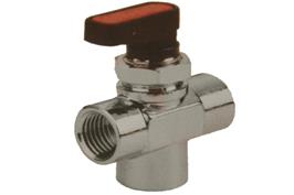 Mini Ball Valve Brass - T PORT BSPP
