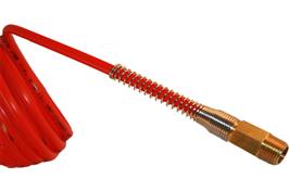 Nylon 12 Coil Hose with Tails Red